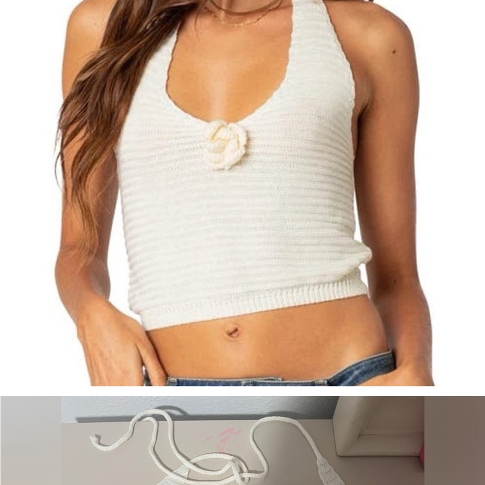 Edikted Cream Knit Top